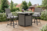 Arosa Black/Gray 3 Piece Outdoor Counter Height Set - Ornate Home