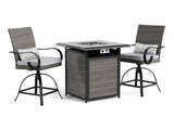Arosa Black/Gray 3 Piece Outdoor Counter Height Set - Ornate Home