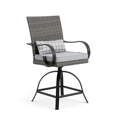 Arosa Black/Gray 3 Piece Outdoor Counter Height Set - Ornate Home