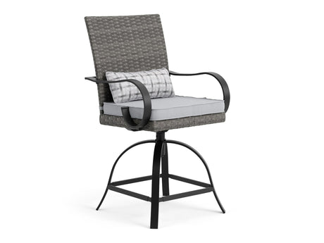 Arosa Black/Gray Outdoor Counter Height Chair - Ornate Home