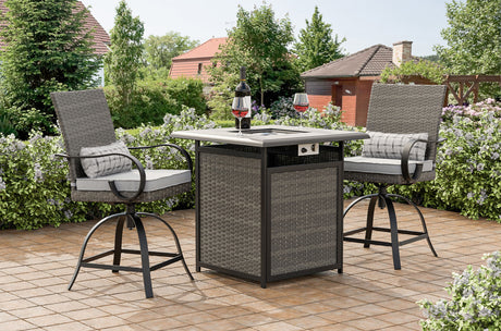 Arosa Black/Gray Outdoor Counter Height Table - Ornate Home