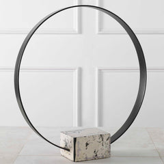 Around Again Black/White Circular Sculpture - Ornate Home