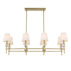 Arques Brass/White 8 Light Linear Chandelier - Ornate Home