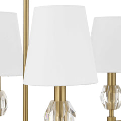 Arques Brass/White 8 Light Linear Chandelier - Ornate Home
