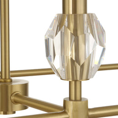 Arques Brass/White 8 Light Linear Chandelier - Ornate Home