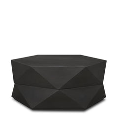 Arreto Black 36" Hexagonal Hinged Solid Wood Top and Base Coffee Table - Ornate Home