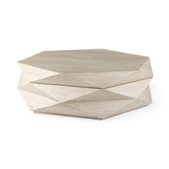 Arreto Natural 48" Solid Wood Hexagonal Storage Coffee Table - Ornate Home