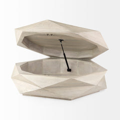 Arreto Natural 48" Solid Wood Hexagonal Storage Coffee Table - Ornate Home