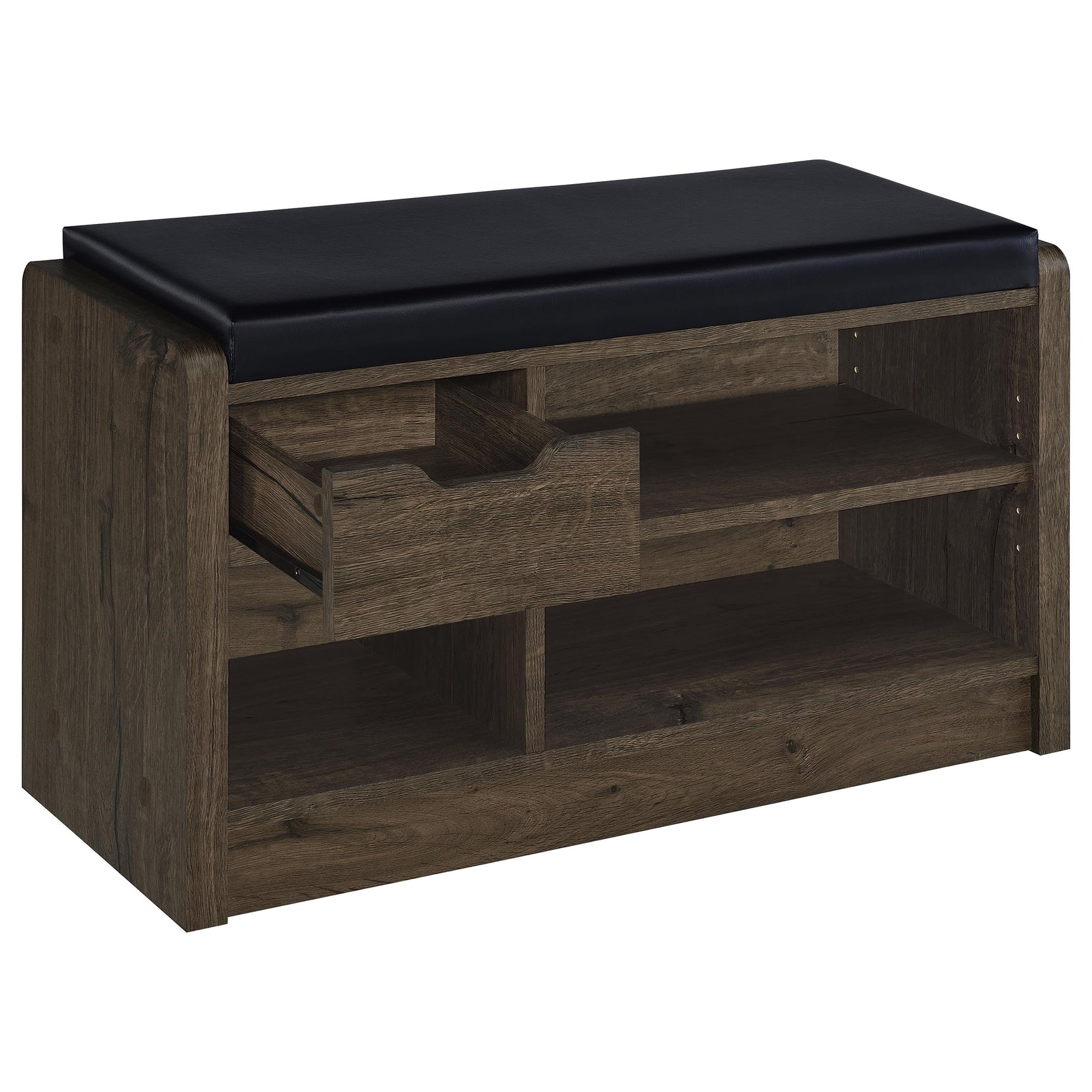 Arrington Smoked Oak Storage Bench - Ornate Home