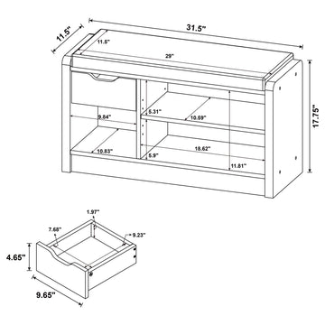 Arrington Smoked Oak Storage Bench - Ornate Home