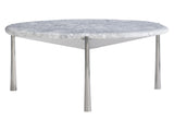 Arris Arabescato Marble/Polished Stainless Steel Cocktail Table - Ornate Home