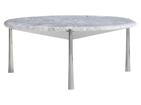 Arris Arabescato Marble/Polished Stainless Steel Cocktail Table - Ornate Home