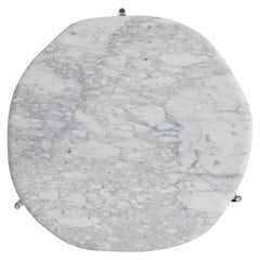Arris Arabescato Marble/Polished Stainless Steel Cocktail Table - Ornate Home