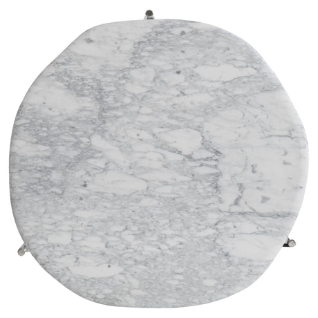 Arris Arabescato Marble/Polished Stainless Steel Cocktail Table - Ornate Home