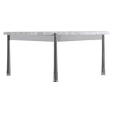 Arris Arabescato Marble/Polished Stainless Steel Cocktail Table - Ornate Home
