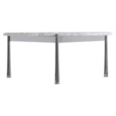 Arris Arabescato Marble/Polished Stainless Steel Cocktail Table - Ornate Home