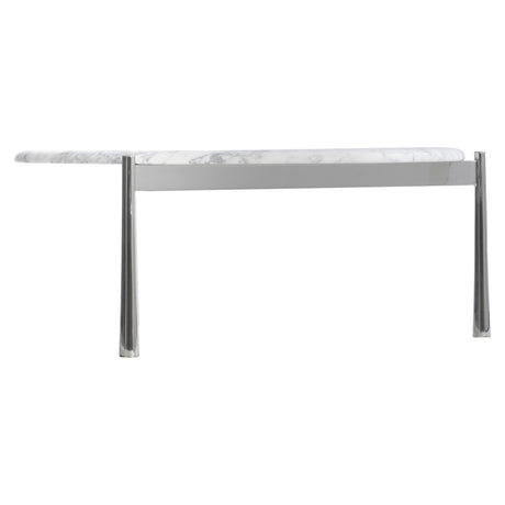 Arris Arabescato Marble/Polished Stainless Steel Cocktail Table - Ornate Home