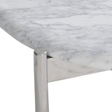 Arris Arabescato Marble/Polished Stainless Steel Cocktail Table - Ornate Home