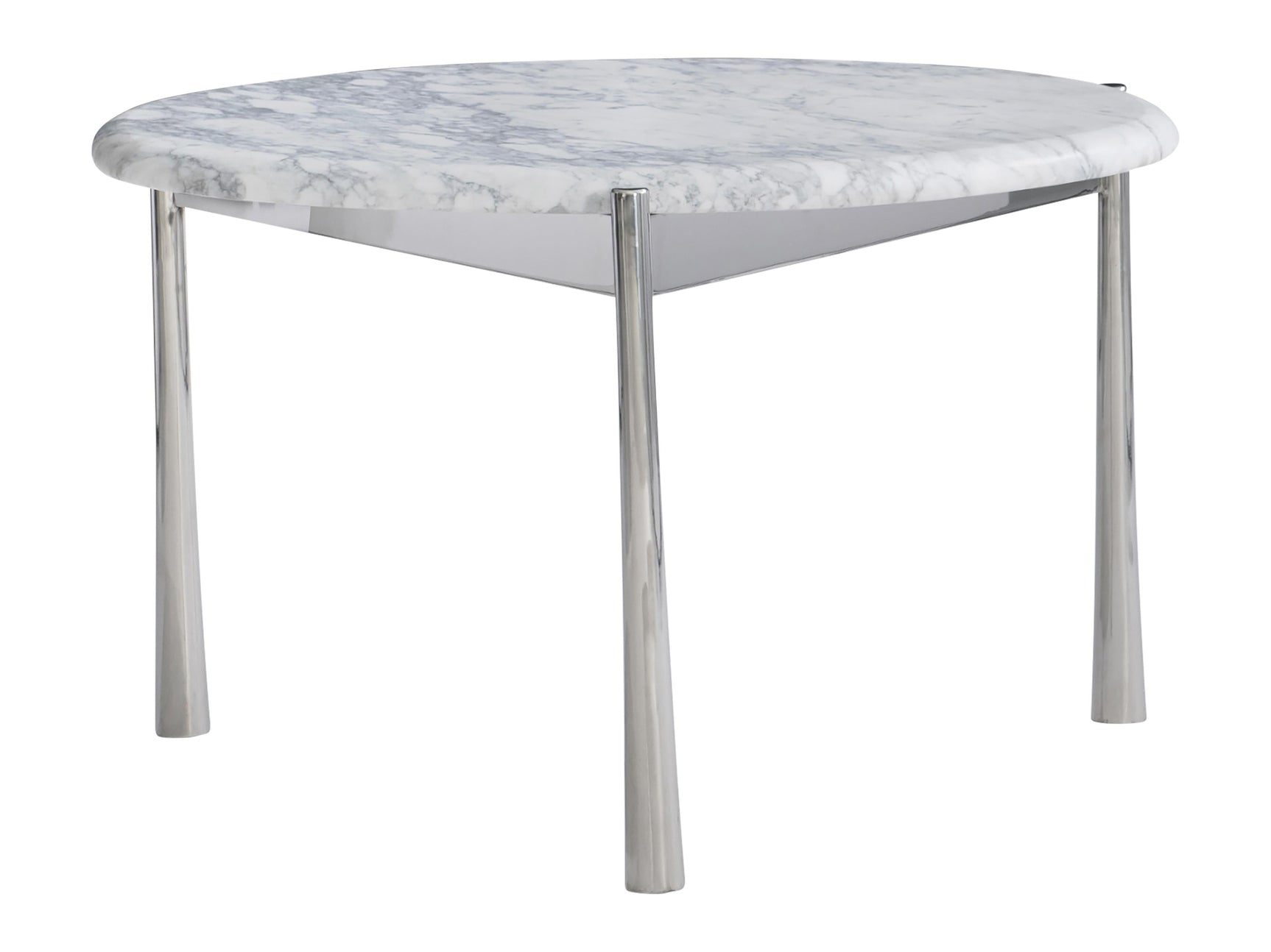 Arris Arabescato Marble/Polished Stainless Steel Cocktail Table - Ornate Home