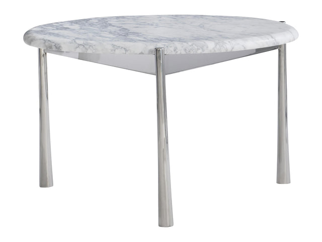 Arris Arabescato Marble/Polished Stainless Steel Cocktail Table - Ornate Home