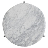 Arris Arabescato Marble/Polished Stainless Steel Cocktail Table - Ornate Home