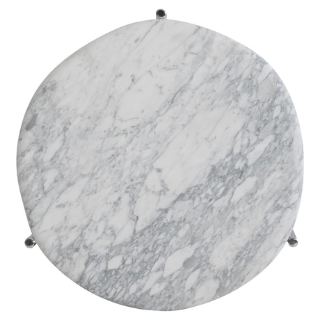 Arris Arabescato Marble/Polished Stainless Steel Cocktail Table - Ornate Home