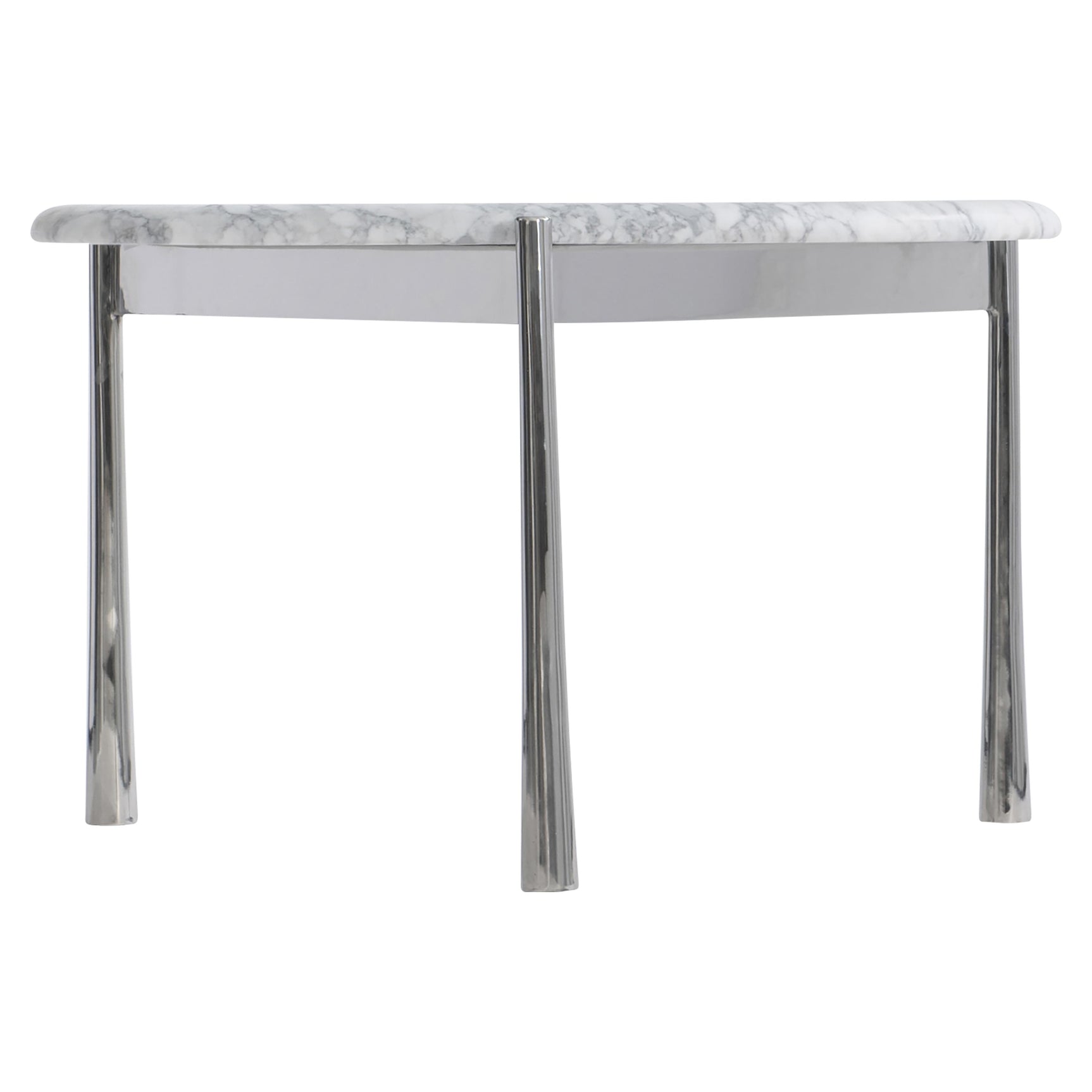 Arris Arabescato Marble/Polished Stainless Steel Cocktail Table - Ornate Home