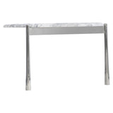 Arris Arabescato Marble/Polished Stainless Steel Cocktail Table - Ornate Home