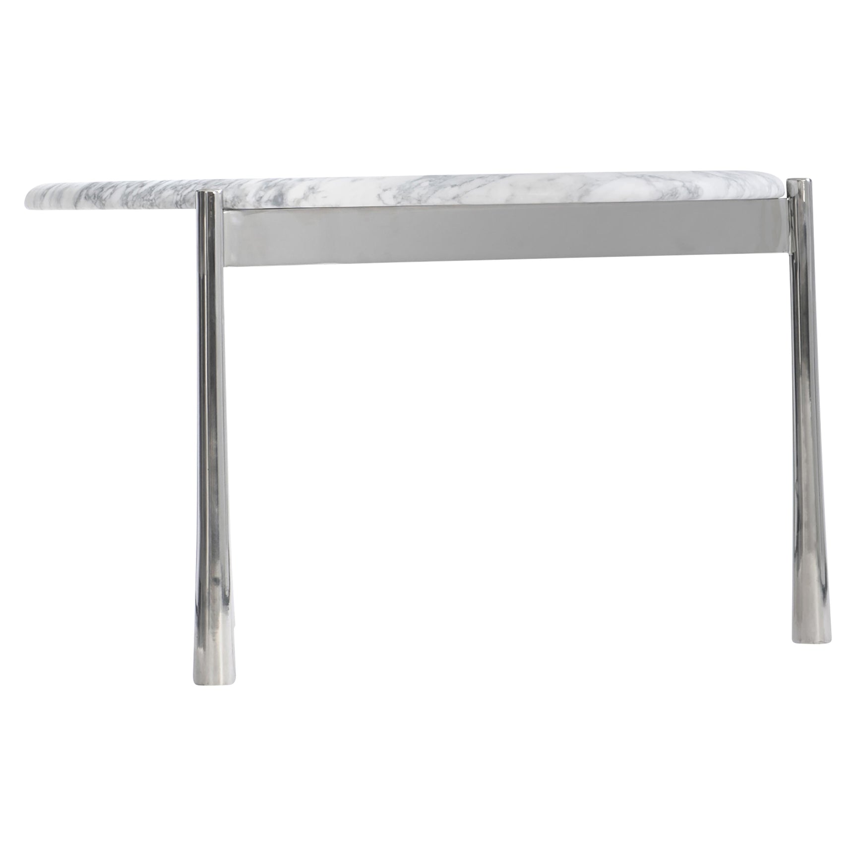 Arris Arabescato Marble/Polished Stainless Steel Cocktail Table - Ornate Home