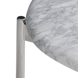Arris Arabescato Marble/Polished Stainless Steel Cocktail Table - Ornate Home