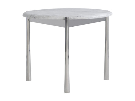 Arris Arabescato/Polished Stainless Steel Side Table - Ornate Home