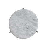 Arris Arabescato/Polished Stainless Steel Side Table - Ornate Home