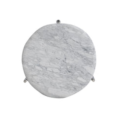 Arris Arabescato/Polished Stainless Steel Side Table - Ornate Home