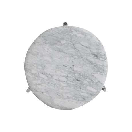 Arris Arabescato/Polished Stainless Steel Side Table - Ornate Home