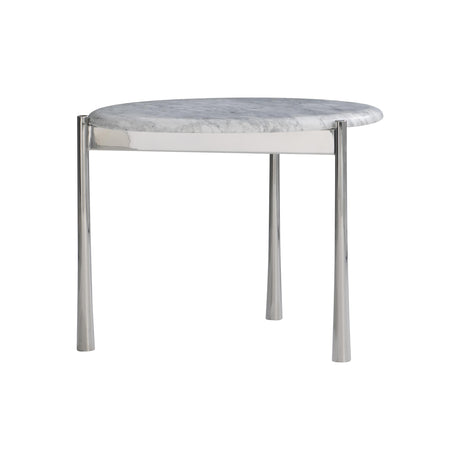 Arris Arabescato/Polished Stainless Steel Side Table - Ornate Home