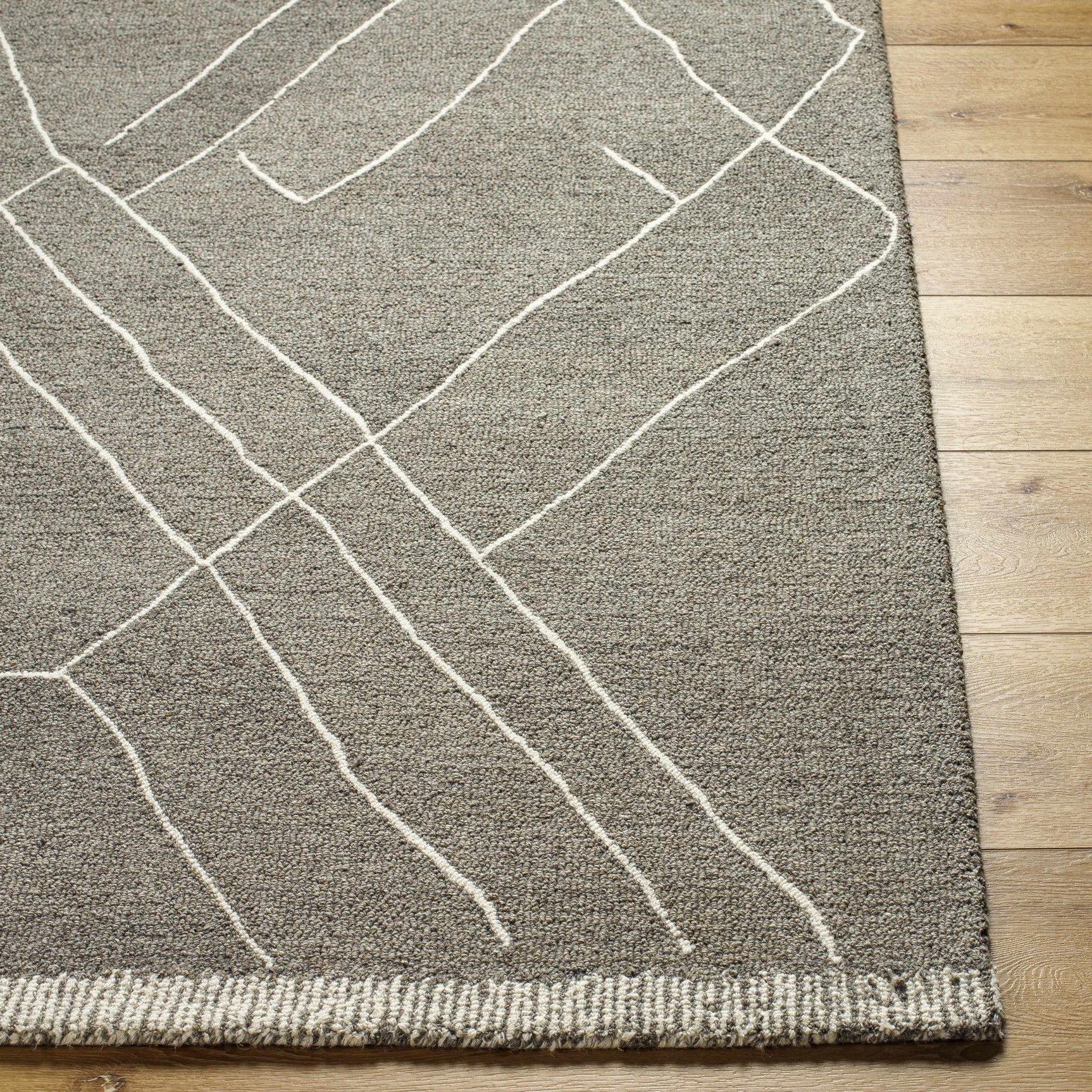 Arsenal Trout Valley Gray Wool Rug - Ornate Home