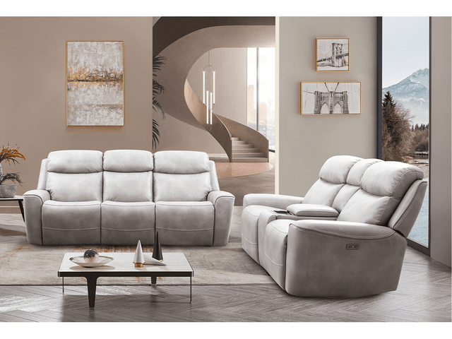 Artemia Light Taupe Power Reclining Sofa & Loveseat - Ornate Home