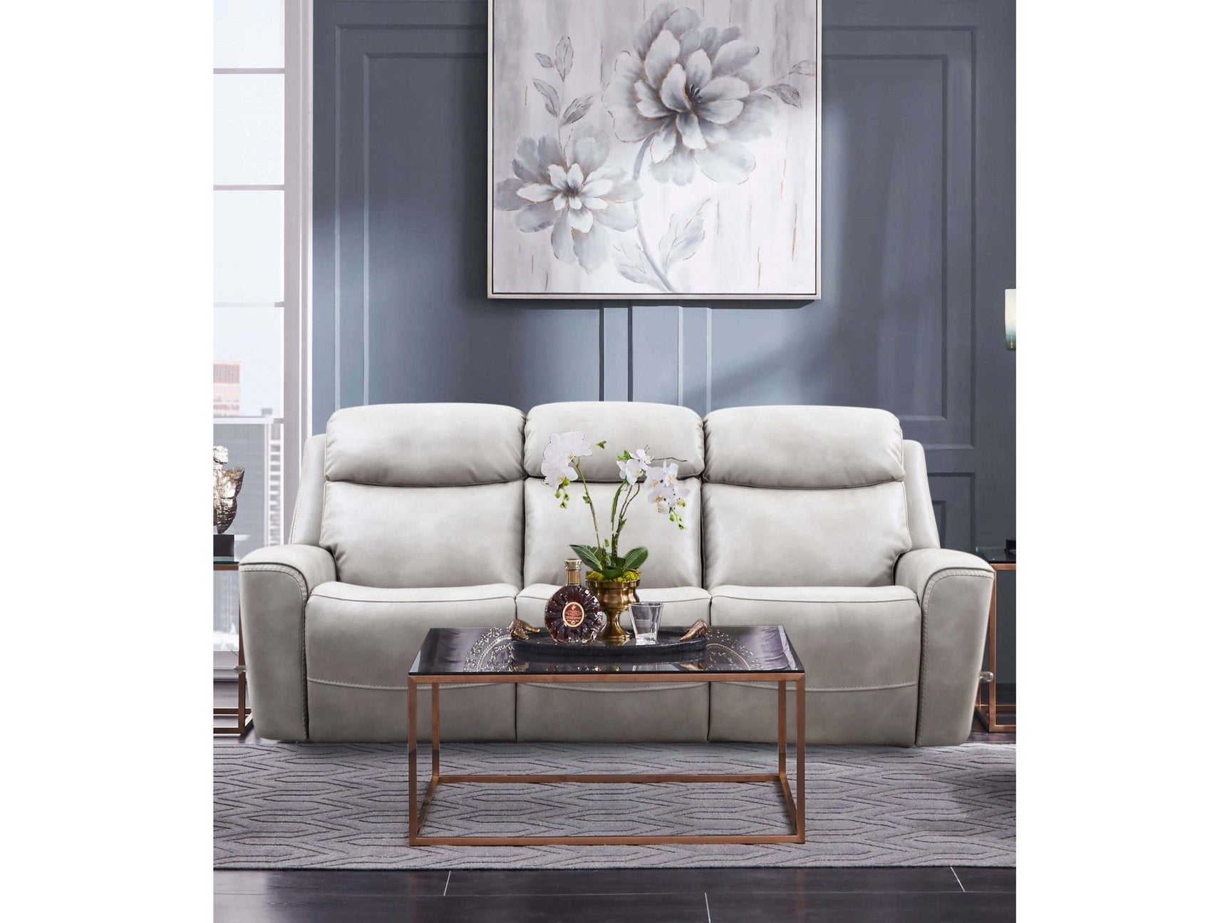 Artemia Light Taupe Power Reclining Sofa - Ornate Home