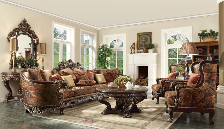 Artemis Mohagany/Silver Highlight Sectional / HD-111 - Ornate Home