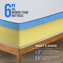 Artemisia 6" Memory Foam Mattress - Ornate Home