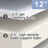 Artemisia White 12" Cal.King Memory Foam Mattress - Ornate Home