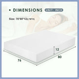 Artemisia White 12" Cal.King Memory Foam Mattress - Ornate Home