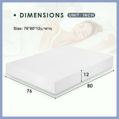 Artemisia White 12" Cal.King Memory Foam Mattress - Ornate Home