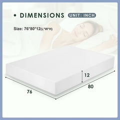 Artemisia White 12" King Memory Foam Mattress - Ornate Home