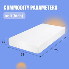 Artemisia White 12" Twin XL Memory Foam Mattress - Ornate Home