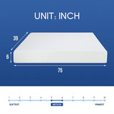 Artemisia White 6" Twin Memory Foam Mattress - Ornate Home