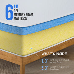 Artemisia White 6" Twin XL Memory Foam Mattress (Roll-In-Box) - Ornate Home