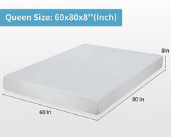 Artemisia White 8" Queen Memory Foam Mattress - Ornate Home