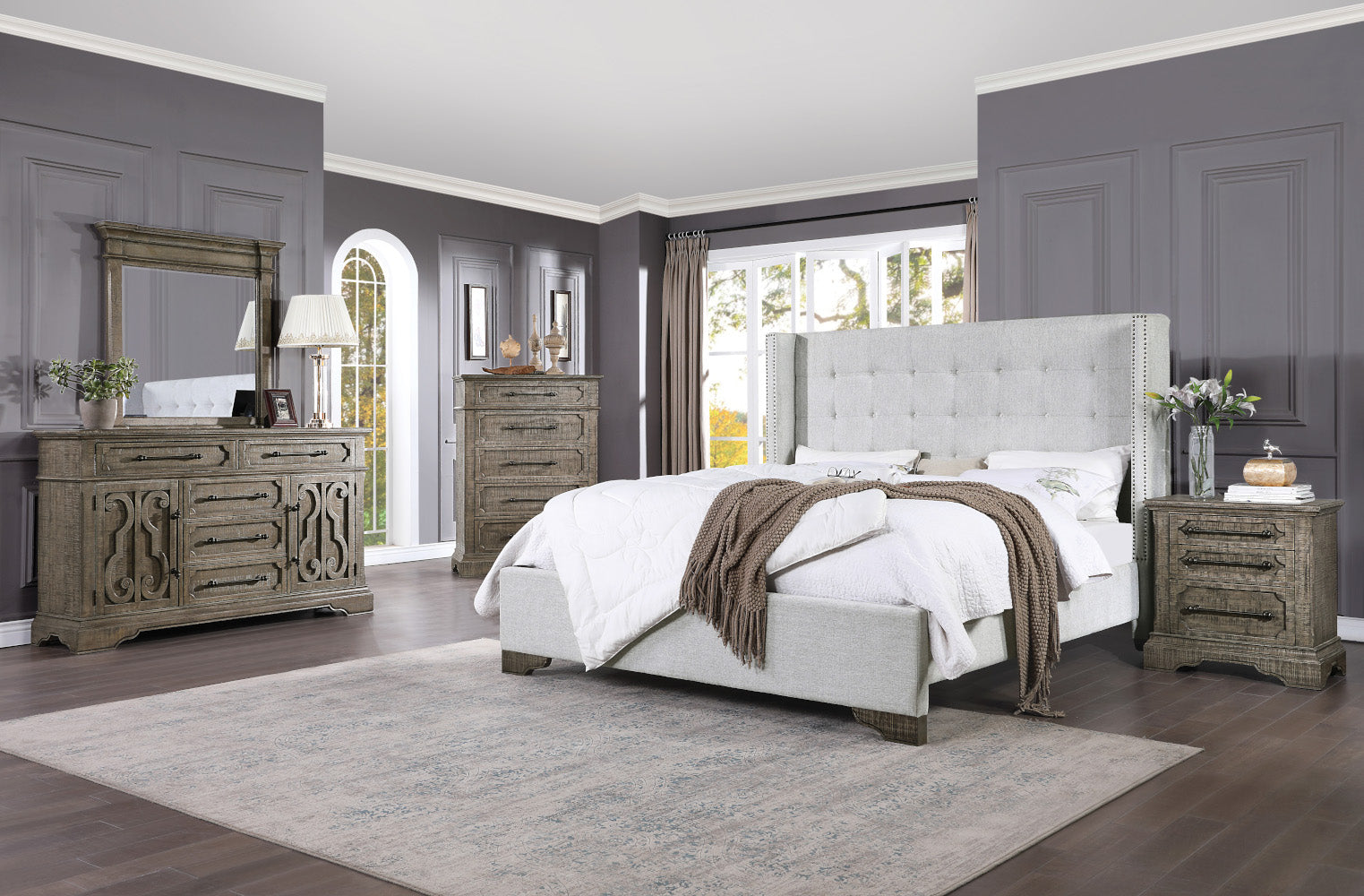 Artesia Tan Queen Bed - Ornate Home