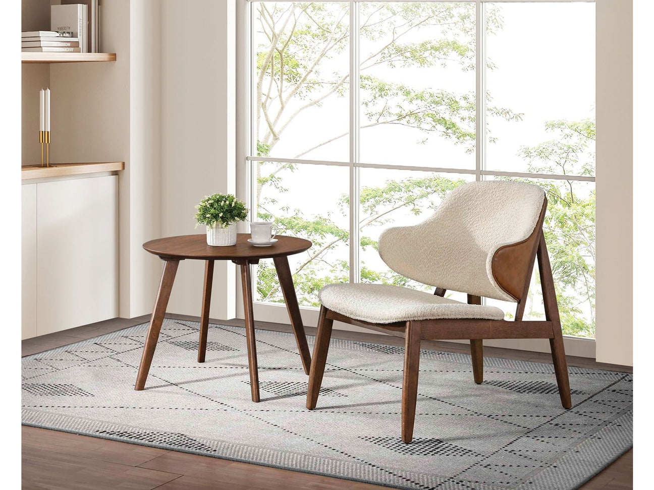 Arth Walnut Chair & Side Table - Ornate Home